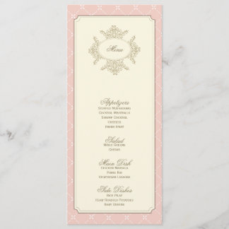 {Hochzeitsmenü des Vintagen Gitters} Menükarte