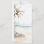 Hochzeitsmenü des Watercolor Tropical Beach Palme (Rückseite)