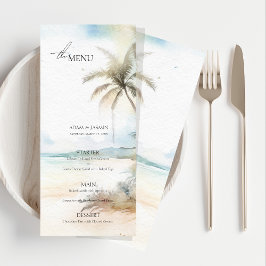Hochzeitsmenü des Watercolor Tropical Beach Palme