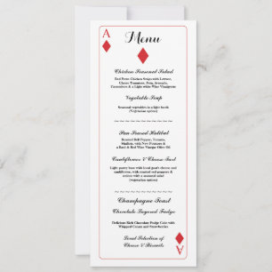 Hochzeitsmenü Diamant Spielkarten Ass Einladung