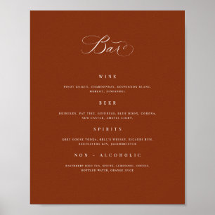 Hochzeitsmenü Drink Sign Empfang Poster