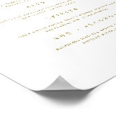 Hochzeitsmenü Drink Sign Empfang Poster (Ecke)