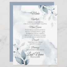 Hochzeitsmenü | Dusty Blue Botanical Menu