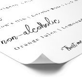 Hochzeitsmenü - einfach Eleganz Poster (Ecke)