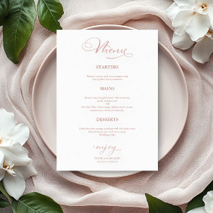 Hochzeitsmenü Einfache Elegante Imitate Kalligraph Menükarte