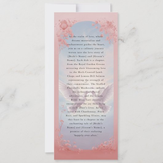 Hochzeitsmenü Einladung (Rückseite)