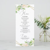 Hochzeitsmenü Elegante Geometrische Vegetation Menükarte (Stehend Vorderseite)