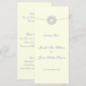 Hochzeitsmenü Elfenbein mit Diamanten und Perlen Menükarte (Vorne/Hinten)