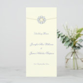 Hochzeitsmenü Elfenbein mit Diamanten und Perlen Menükarte (Stehend Vorderseite)