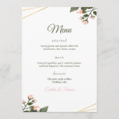 Hochzeitsmenü florales Hochzeitsmenü Moderne Hochz Menükarte (Vorderseite)