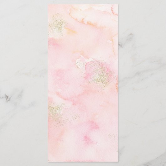 Hochzeitsmenü für Blütenflora und Gold Menükarte (Rückseite)