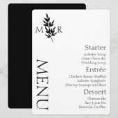 Hochzeitsmenü für Botanische Zweigen Einladung (Vorne/Hinten)