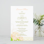 Hochzeitsmenü für das Spring Peach Peony (Stehend Vorderseite)