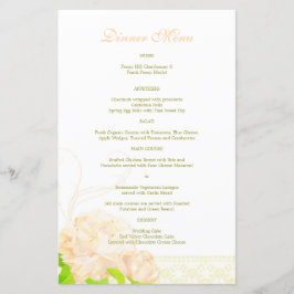 Hochzeitsmenü für das Spring Peach Peony