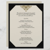Hochzeitsmenü für Elfenbeinschwarz und Goldklemme (Vorne/Hinten)
