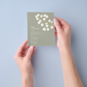 Hochzeitsmenü für Eukalyptus-Blätter in Gold-Sage Flyer (Gruppe)