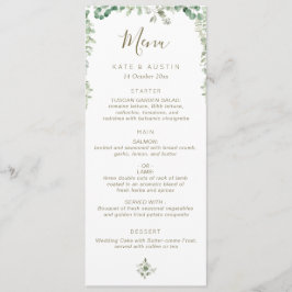 Hochzeitsmenü für Eukalyptus Menükarte