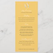 Hochzeitsmenü für Graupferde und Gelbe Rosen Menükarte (Rückseite)