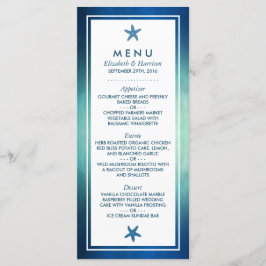 Hochzeitsmenü für Hochzeiten am Strand Menükarte