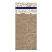 Hochzeitsmenü für Hochzeiten auf Burlap & Lace Werbekarte (Hinten)