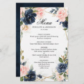 Hochzeitsmenü für Hochzeitsmahlzeiten (Navy Dusty (Vorne/Hinten)