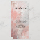 Hochzeitsmenü für Korallen und Abstrakte Pinselstr Menükarte (Vorne/Hinten)