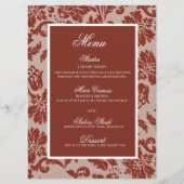 Hochzeitsmenü für Kupferrost Menükarte (Vorderseite)