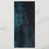 Hochzeitsmenü für Navy Blue & Aquamarin Watercolor Menükarte (Rückseite)