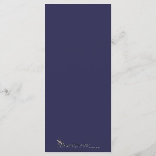 Hochzeitsmenü für Navy Blue Snowflake Menükarte (Rückseite)