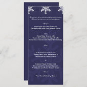 Hochzeitsmenü für Navy Blue Snowflake Menükarte (Vorne/Hinten)