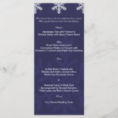 Hochzeitsmenü für Navy Blue Snowflake Menükarte (Vorderseite)