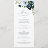 Hochzeitsmenü für Navy und Hellblau Menükarte (Vorderseite)