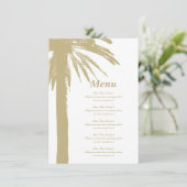 Hochzeitsmenü für Sandpalmen Menükarte (Stehend Vorderseite)