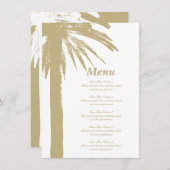 Hochzeitsmenü für Sandpalmen Menükarte (Vorne/Hinten)