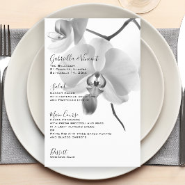 Hochzeitsmenü für Schwarz-Weiß-Orchideen