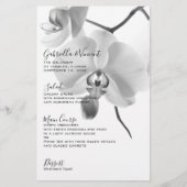 Hochzeitsmenü für Schwarz-Weiß-Orchideen (Vorderseite)