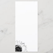 Hochzeitsmenü für Schwarz-Weiß-Sonnenblumen Menükarte (Rückseite)