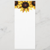 Hochzeitsmenü für Sonnenblumen Blumenkost Weiße Ge Menükarte (Rückseite)