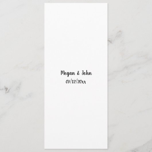 Hochzeitsmenü für Sonnenblumen Menükarte (Rückseite)