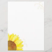 Hochzeitsmenü für Sonnenblumen Menükarte (Rückseite)