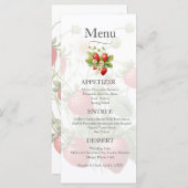 Hochzeitsmenü für Strawberries Menükarte (Vorne/Hinten)