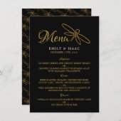 Hochzeitsmenü für Vintage Goldfräsen Menükarte (Vorne/Hinten)