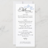 Hochzeitsmenü für Wasserfarben | Blue Bow Calligra (Vorderseite)