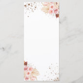 Hochzeitsmenü für Wasserfarben | Boho Floral Glitz Menükarte (Rückseite)