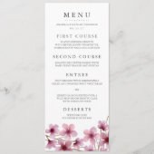 Hochzeitsmenü für Wasserfarben-Kirschen Menükarte (Vorderseite)
