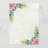 Hochzeitsmenü für Wasserfarben Menükarte (Rückseite)