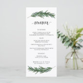 Hochzeitsmenü für Wasserfarben Menükarte (Stehend Vorderseite)