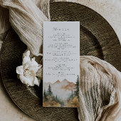 Hochzeitsmenü für Wasserfarben Menükarte