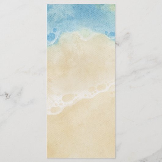 Hochzeitsmenü für Wasserfarben SommerKüste Menükarte (Rückseite)