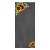 Hochzeitsmenü für Wasserfarben-Sonnenblumen Werbekarte (Hinten)